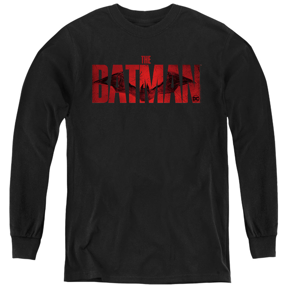 The Batman (2022) Crimson Drawn Bat Logo - Youth Long Sleeve T-Shirt Youth Long Sleeve T-Shirt Batman
