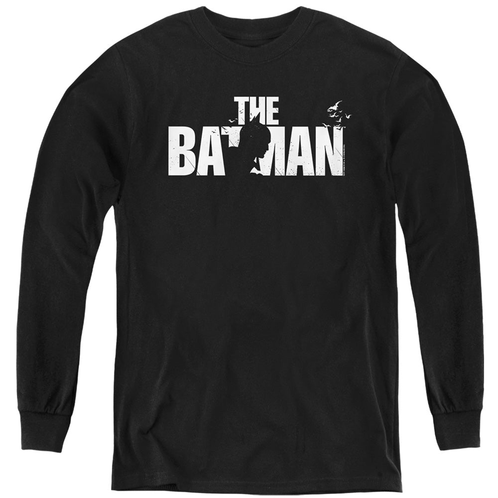 The Batman (2022) Silhouette Title - Youth Long Sleeve T-Shirt Youth Long Sleeve T-Shirt Batman