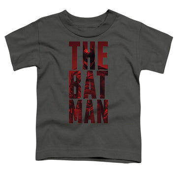 Charcoal toddler t-shirt with The Batman (2022) Crimson Crusader graphic