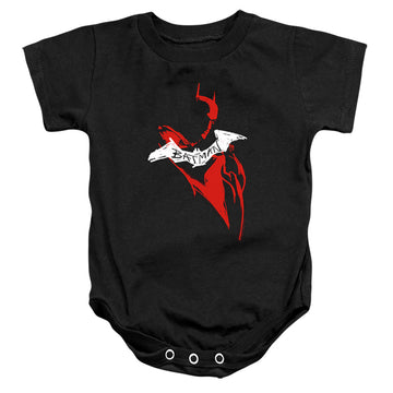 Black baby bodysuit with The Batman (2022) Hand Drawn Silhouette graphic