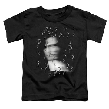 Black toddler t-shirt with The Batman (2022) The Riddler? graphic