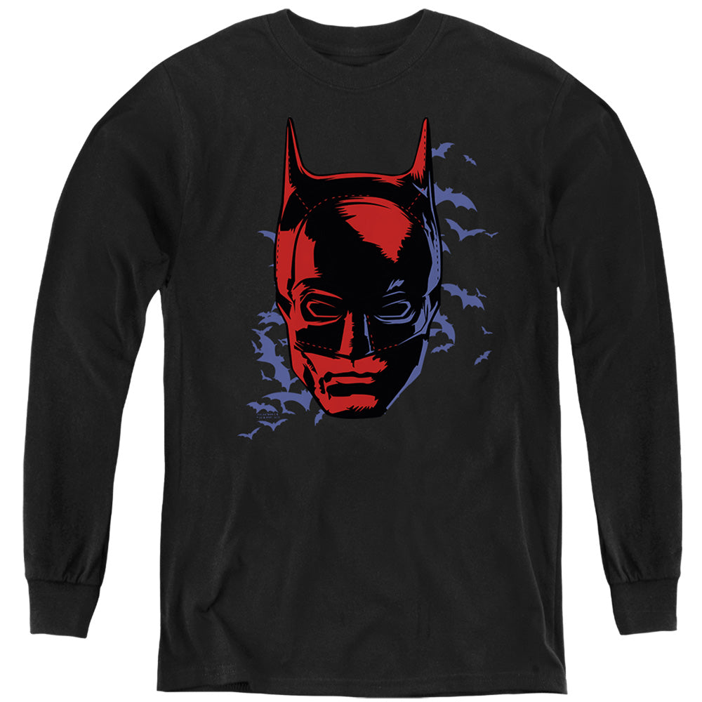 The Batman (2022) Shadowed Headshot - Youth Long Sleeve T-Shirt Youth Long Sleeve T-Shirt Batman