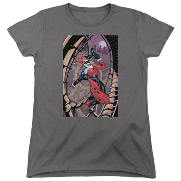Black women's t-shirt with Harley Quinn Batman Harley First graphic