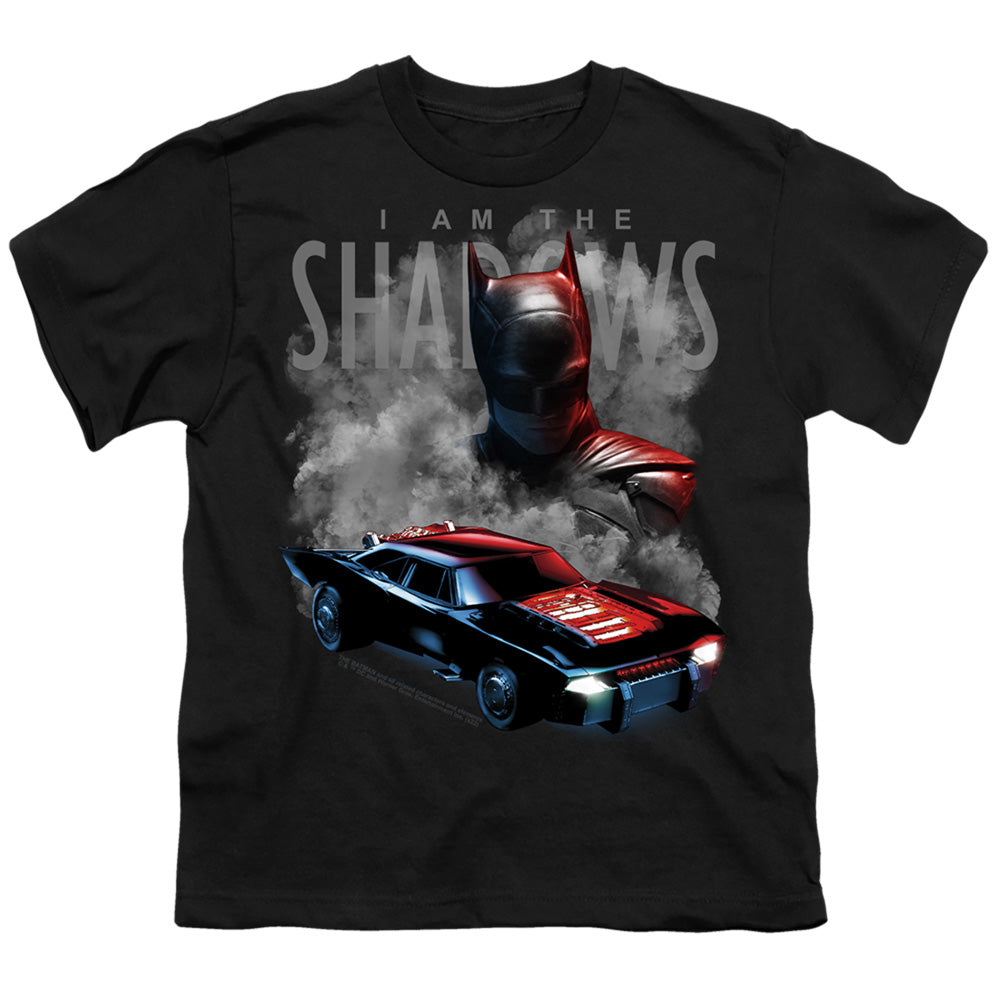 The Batman (2022) Batman And Batmobile - Youth T-Shirt Youth T-Shirt (Ages 8-12) Batman