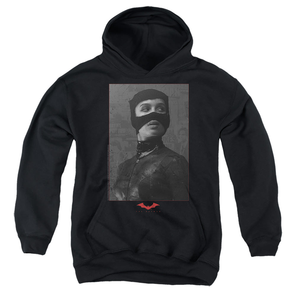 The Batman (2022) Catwoman Worn Portrait - Youth Hoodie Youth Hoodie (Ages 8-12) Batman