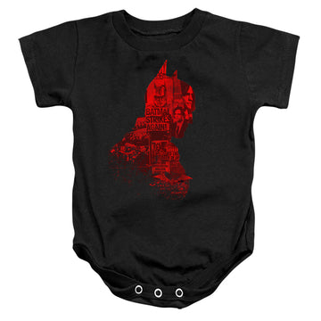 Black baby bodysuit with The Batman (2022) News Silhouette graphic