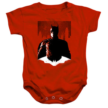 Red baby bodysuit with The Batman (2022) Noir Batman graphic