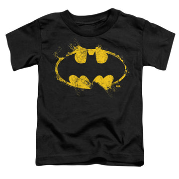 Black toddler t-shirt with The Batman (2022) Paint Roller Logo graphic