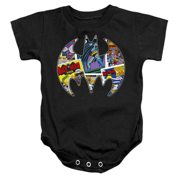 Black baby bodysuit with The Batman (2022) Comic Bat graphic