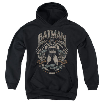 The Batman (2022) Gotham Hero On Black - Youth Hoodie Youth Hoodie (Ages 8-12) Batman