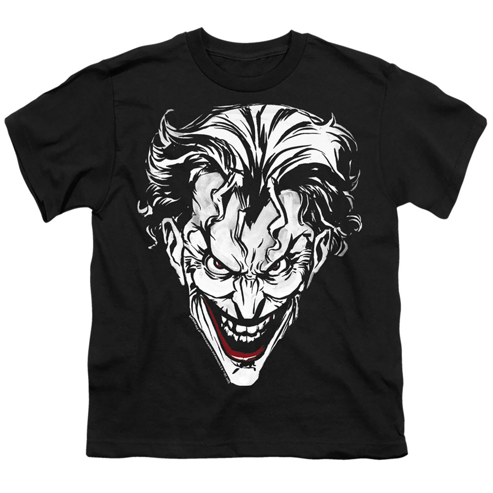 The Batman (2022) Joker Red On Black - Youth T-Shirt Youth T-Shirt (Ages 8-12) Batman