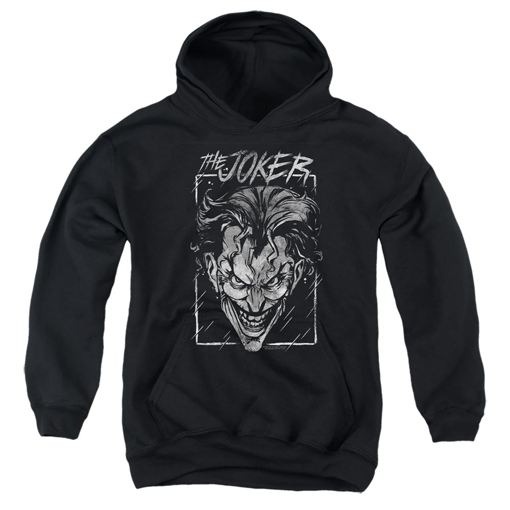 The Batman (2022) Joker Storm On Black - Youth Hoodie Youth Hoodie (Ages 8-12) Batman