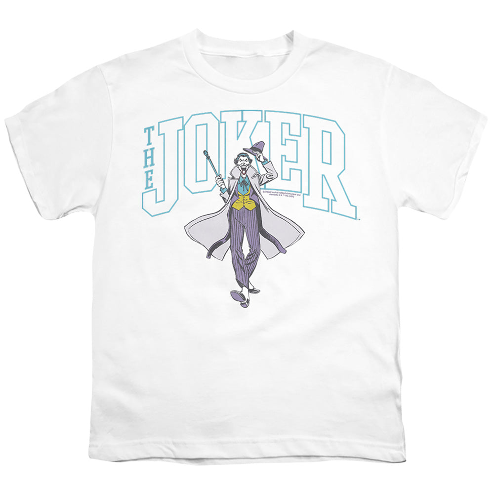 The Batman (2022) Joker Varsity On White - Youth T-Shirt Youth T-Shirt (Ages 8-12) Batman