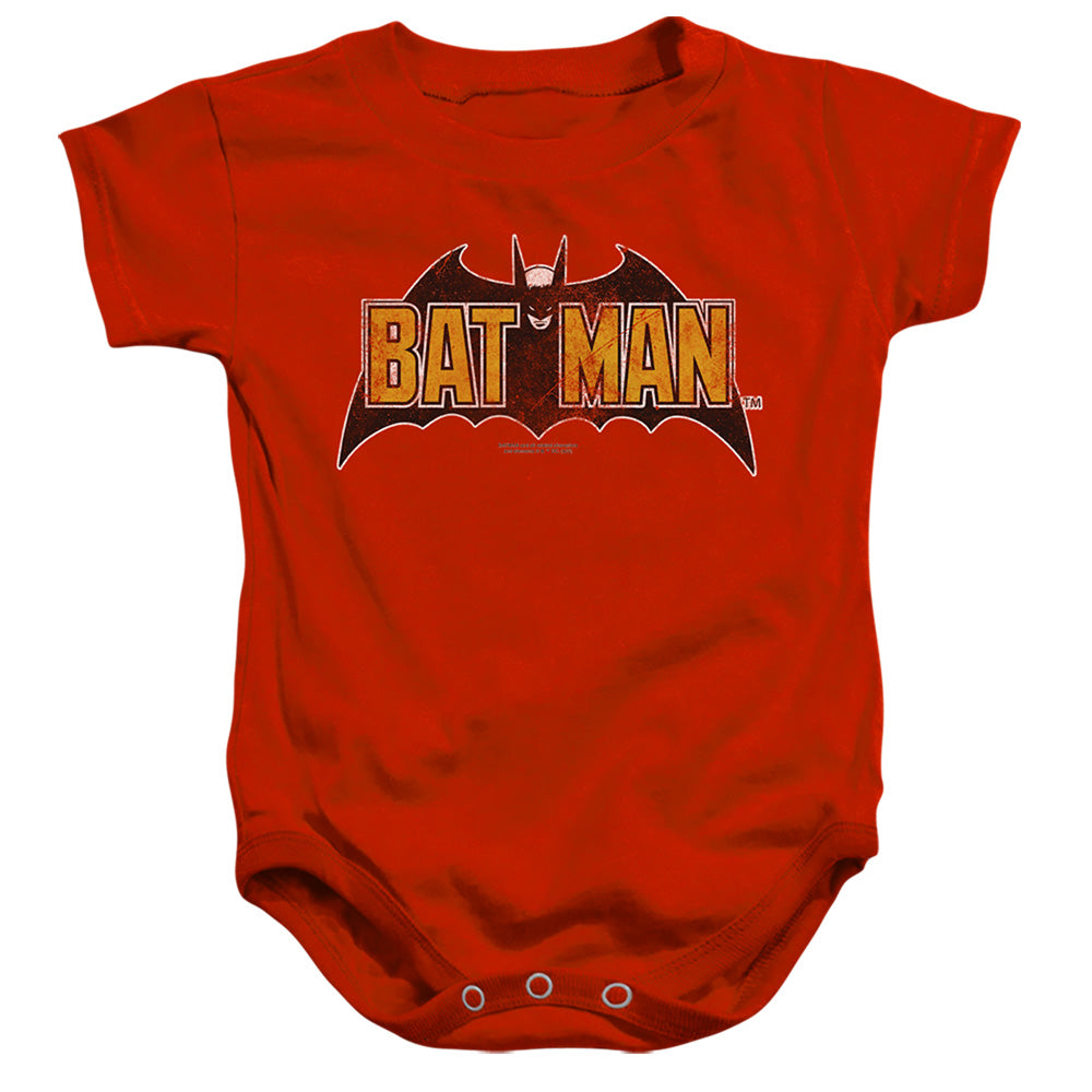 The Batman (2022) Vintage Bat Logo On Red - Baby Bodysuit Baby Bodysuit Batman