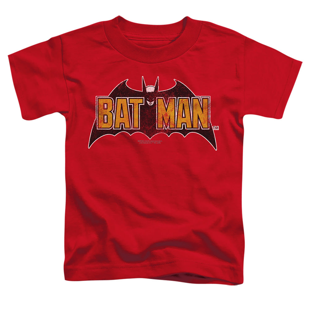 The Batman (2022) Vintage Bat Logo On Red - Toddler T-Shirt Toddler T-Shirt Batman