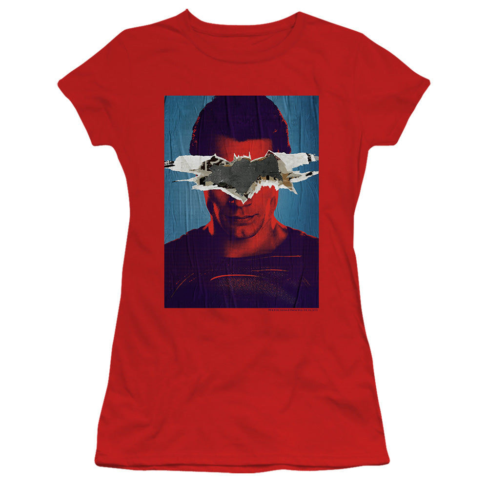 Batman v Superman Superman Poster - Juniors T-Shirt Juniors T-Shirt Batman