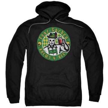 Black pullover hoodie with Hell Fest Fear Garden graphic