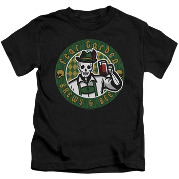 Black kid's t-shirt for ages 4 to 7 with Hell Fest Fear Garden graphic