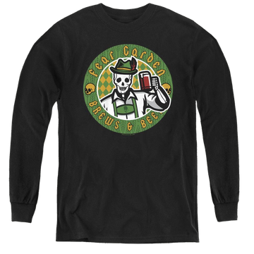 Black youth long sleeve t-shirt with Hell Fest Fear Garden graphic