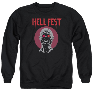 Black men's crewneck sweatshirt with Hell Fest Logo graphic