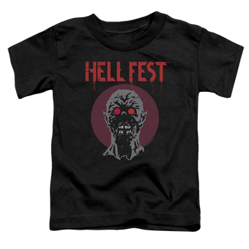 Black toddler t-shirt with Hell Fest Logo graphic