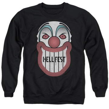 Black men's crewneck sweatshirt with Hell Fest Facade graphic