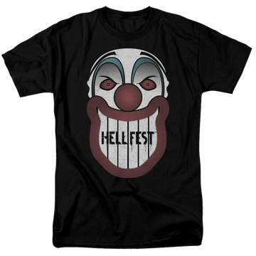 Black men's regular fit t-shirt with Hell Fest Facade graphic