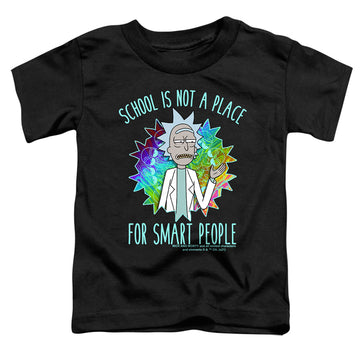 Black toddler t-shirt with Rick and Morty School graphic