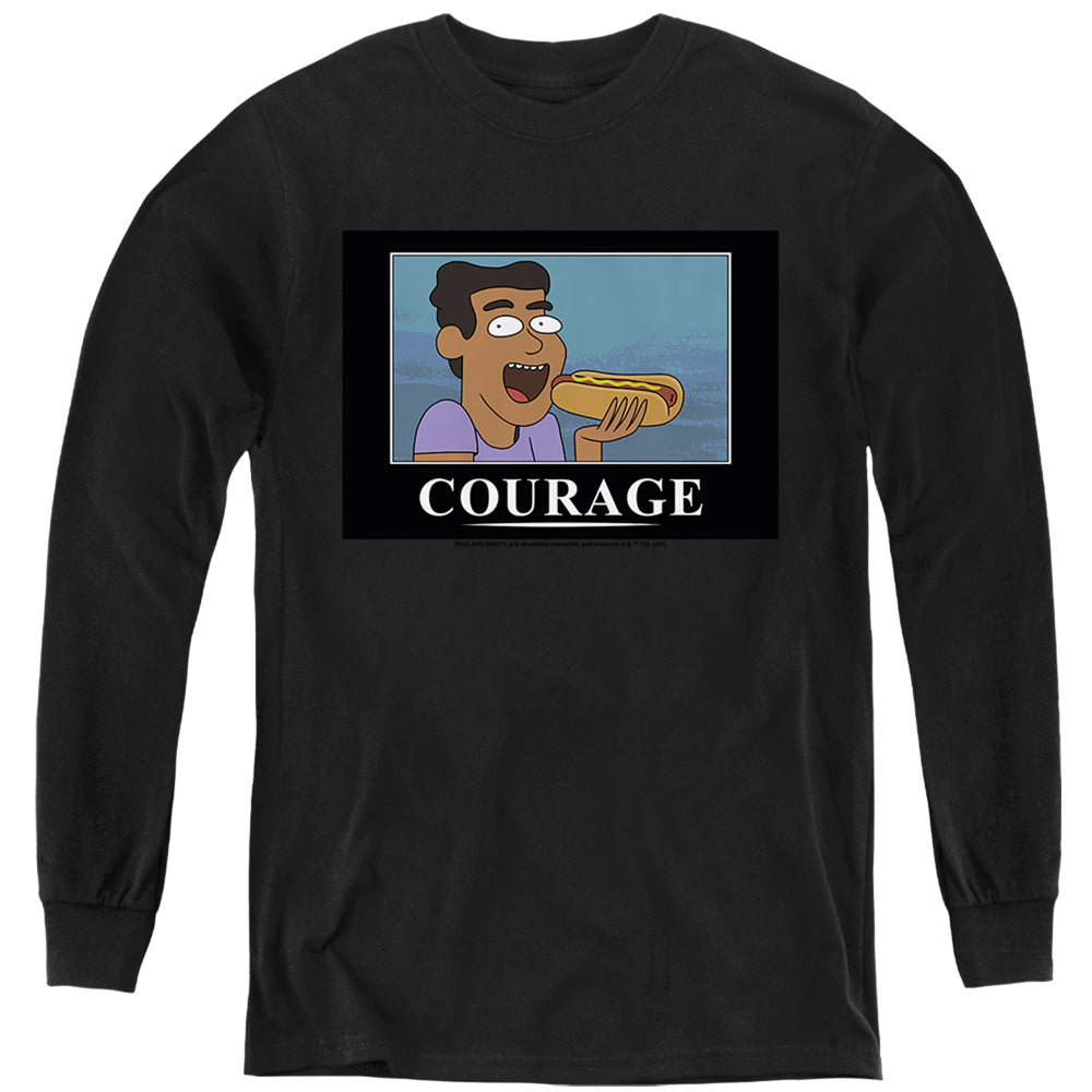 Rick and Morty Courage Poster - Youth Long Sleeve T-Shirt Youth Long Sleeve T-Shirt Rick and Morty