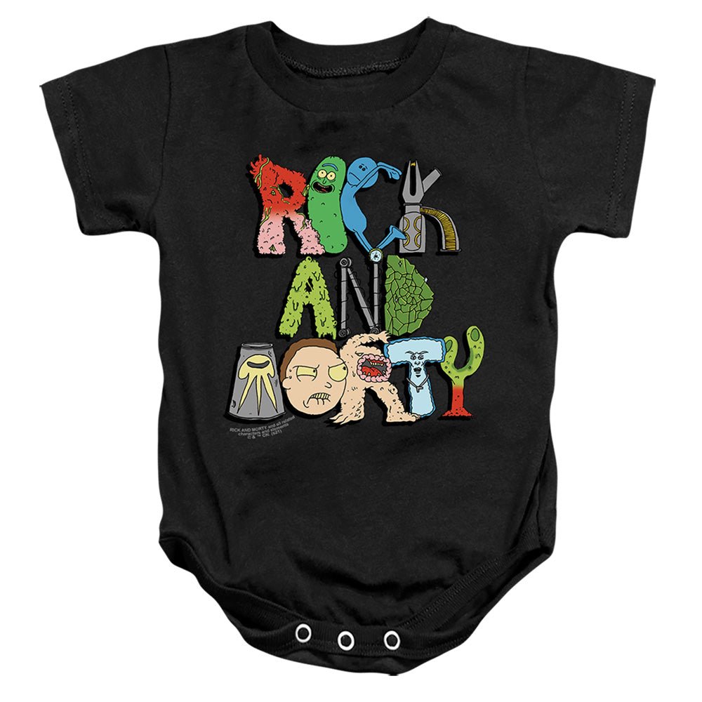 Rick and Morty Illustrated Logo - Baby Bodysuit Baby Bodysuit Rick and Morty