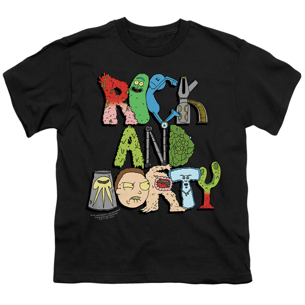 Rick and Morty Illustrated Logo - Youth T-Shirt Youth T-Shirt (Ages 8-12) Rick and Morty