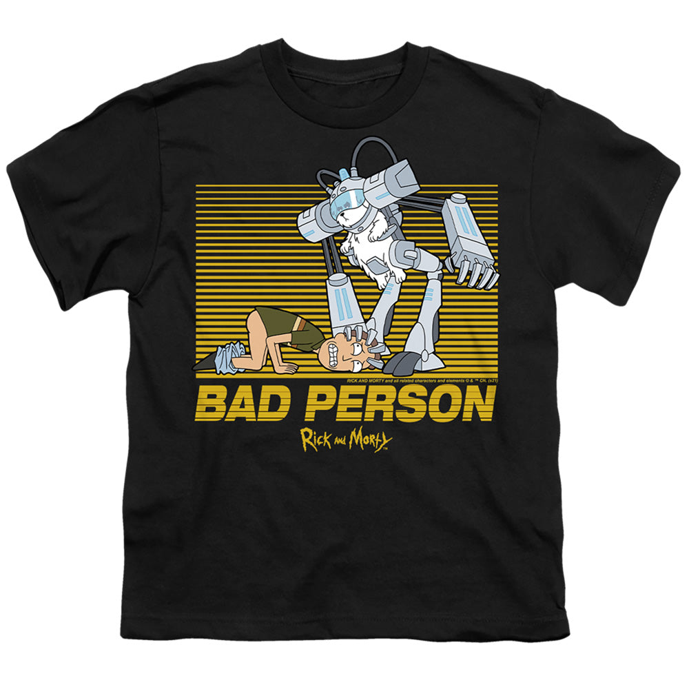 Rick and Morty Bad Person - Youth T-Shirt Youth T-Shirt (Ages 8-12) Rick and Morty