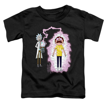 Black toddler t-shirt with Rick and Morty Morty Reboot graphic