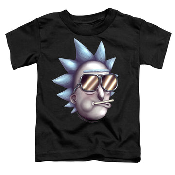 Black toddler t-shirt with Rick and Morty Cool Rick Alternate Reality graphic