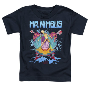Navy toddler t-shirt with Rick and Morty Mr. Nimbus Design graphic