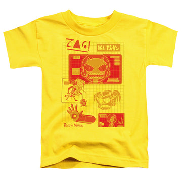 Yellow toddler t-shirt with Rick and Morty Devil Morty graphic