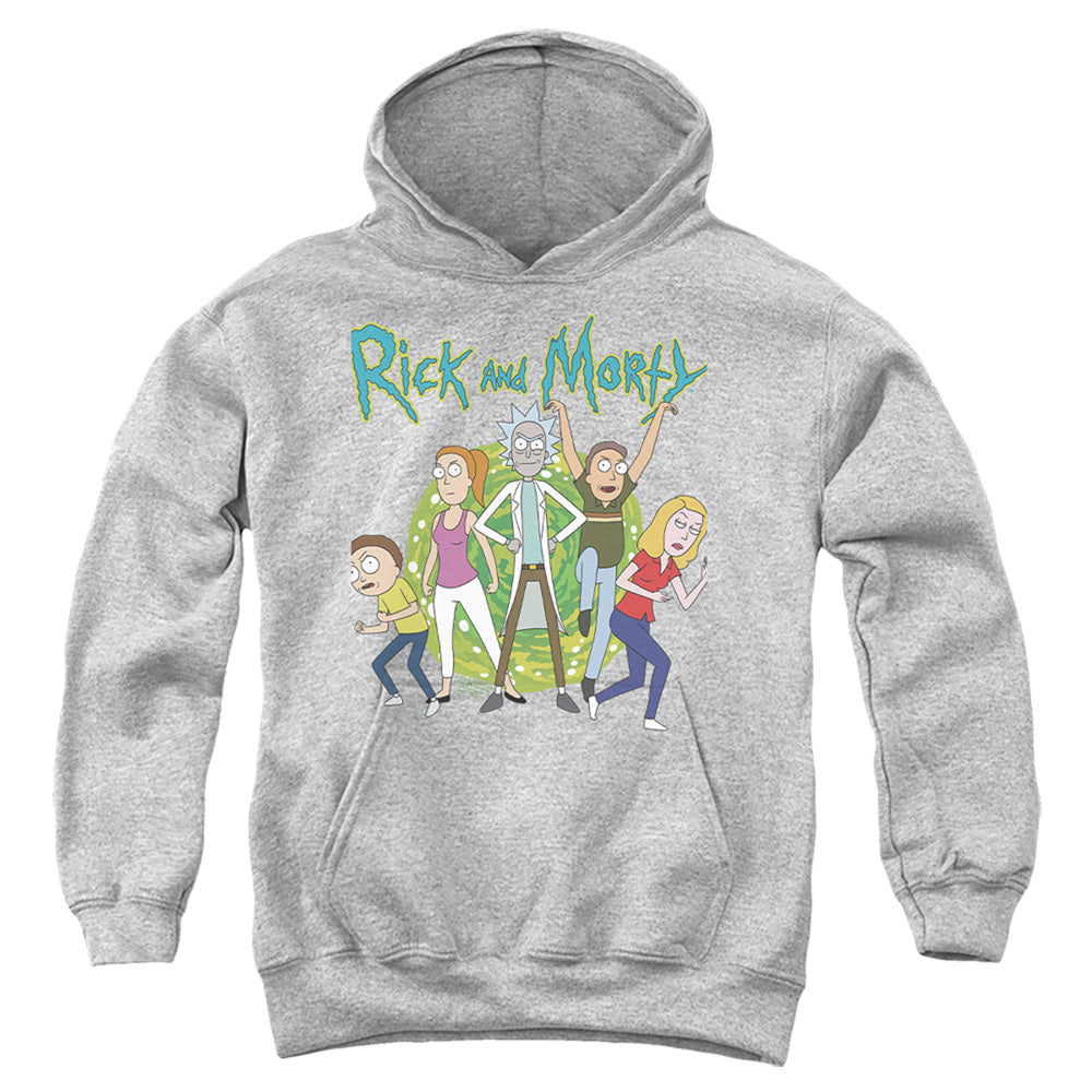 Rick and Morty Family Fights Together - Youth Hoodie Youth Hoodie (Ages 8-12) Rick and Morty