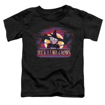 Black toddler t-shirt with Rick and Morty Rick And Two Crows graphic