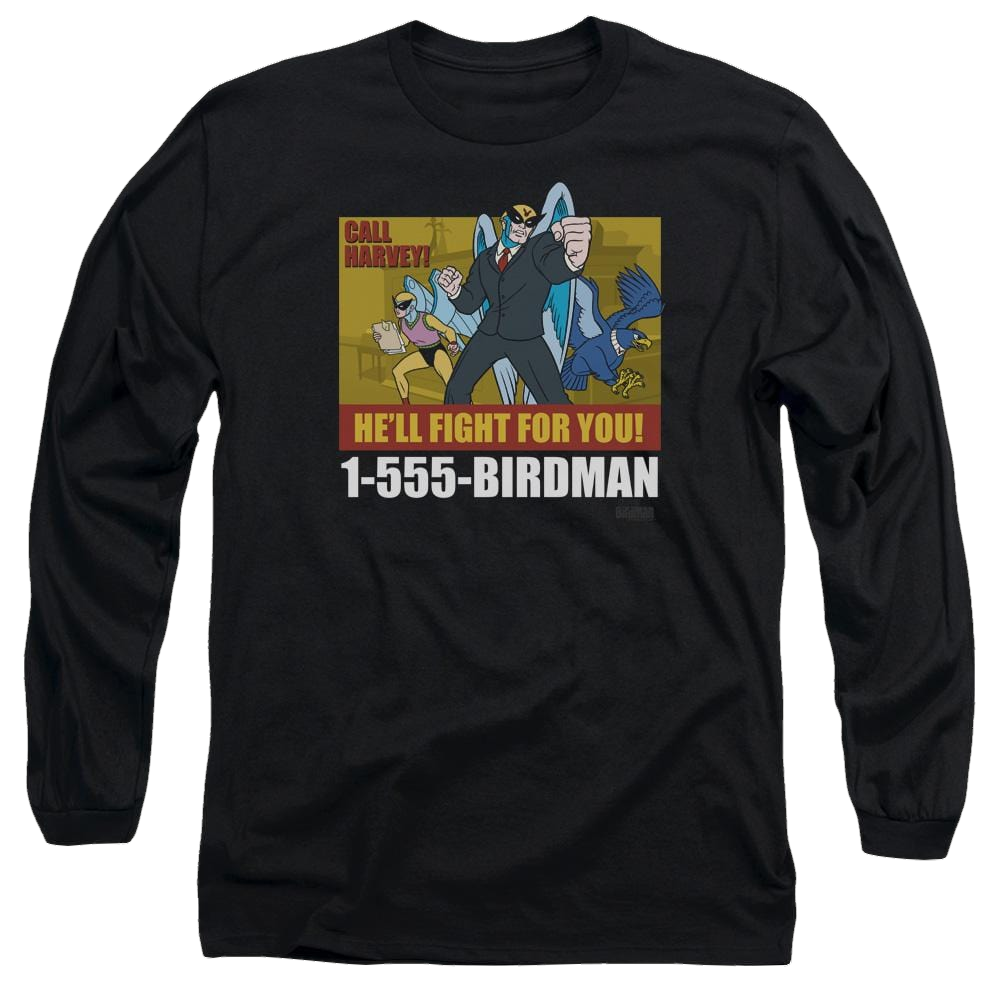 Harvey Birdman Birdman Ad - Men's Long Sleeve T-Shirt Men's Long Sleeve T-Shirt Harvey Birdman