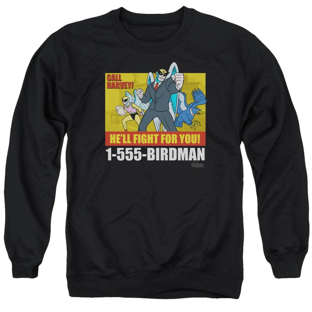 Harvey Birdman Birdman Ad - Men's Crewneck Sweatshirt Men's Crewneck Sweatshirt Harvey Birdman