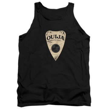 Black men's tank with Hasbro Ouija Board Planchette graphic