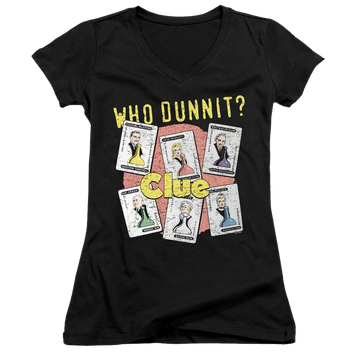 Hasbro Gaming Clue Who Dunnit - Juniors V-Neck T-Shirt Juniors V-Neck T-Shirt Clue