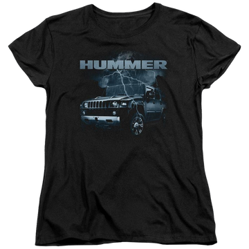 Black women's t-shirt with Hummer Stormy Ride graphic
