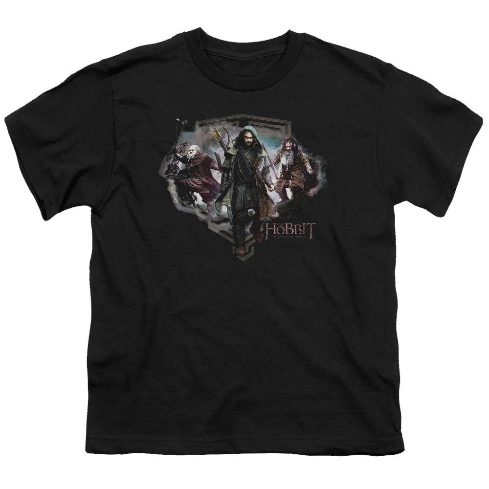 Hobbit Movie Trilogy, The Three Dwarves - Youth T-Shirt Youth T-Shirt (Ages 8-12) The Hobbit