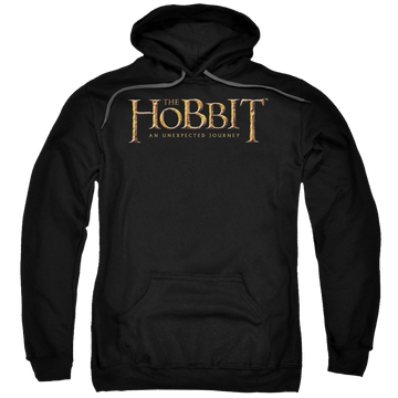 Black pullover hoodie with The Hobbit Logo graphic
