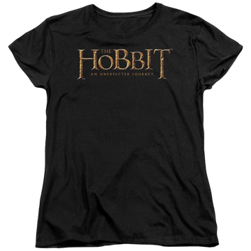 Black women's t-shirt with The Hobbit Logo graphic