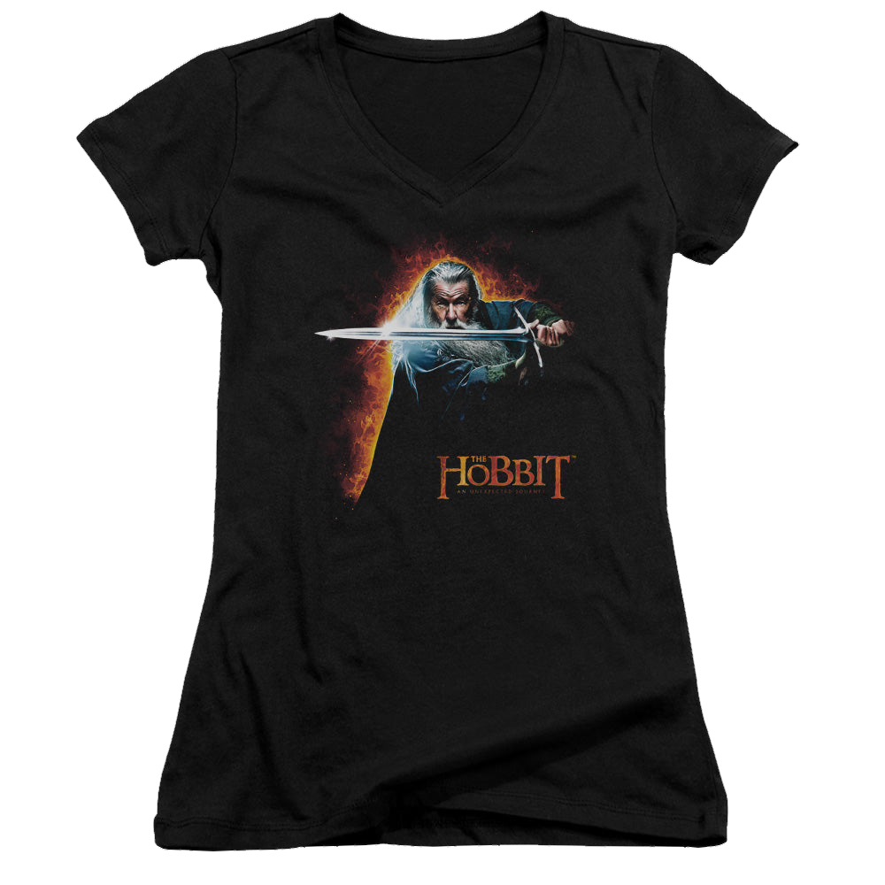 Hobbit Movie Trilogy, The Secret Fire - Juniors V-Neck T-Shirt Juniors V-Neck T-Shirt The Hobbit
