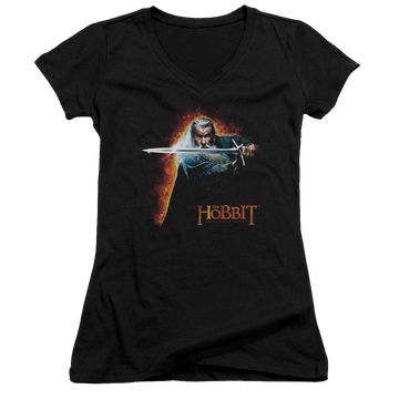 Hobbit Movie Trilogy, The Secret Fire - Juniors V-Neck T-Shirt Juniors V-Neck T-Shirt The Hobbit