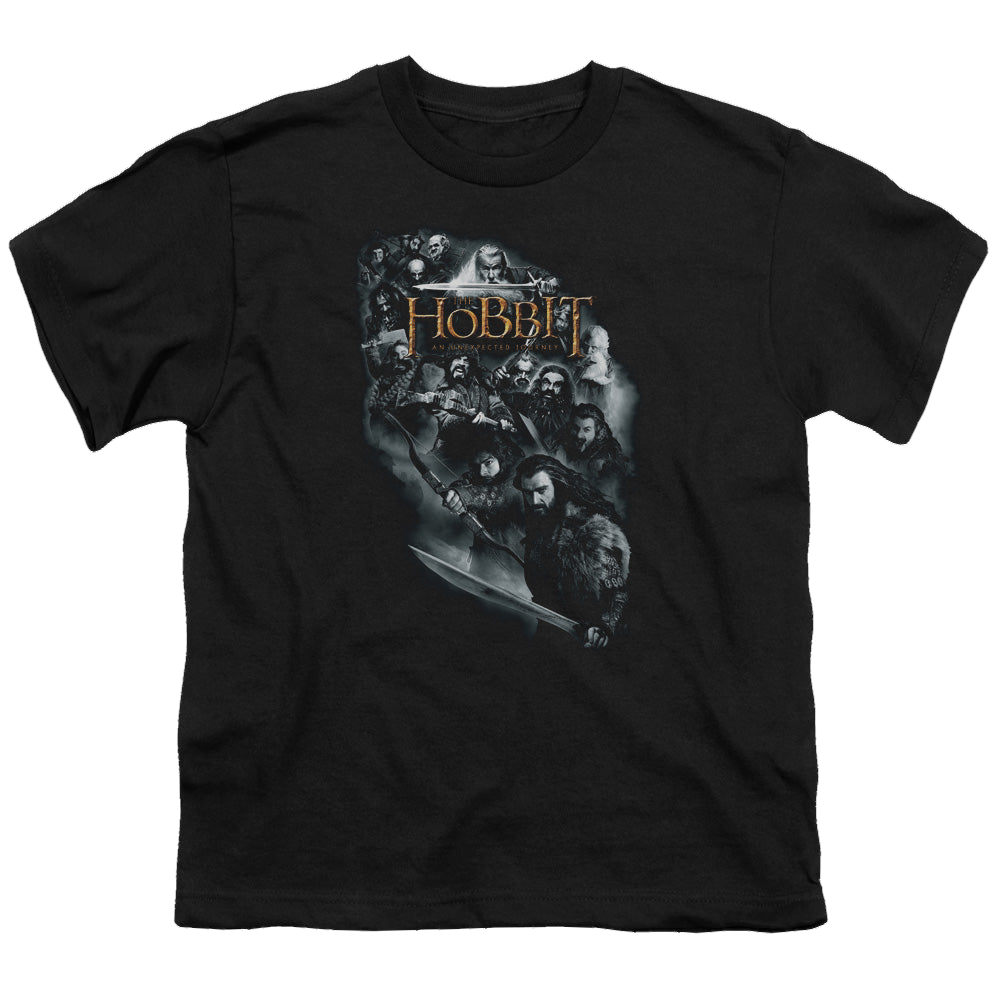 Hobbit Movie Trilogy, The Cast Of Characters - Youth T-Shirt Youth T-Shirt (Ages 8-12) The Hobbit