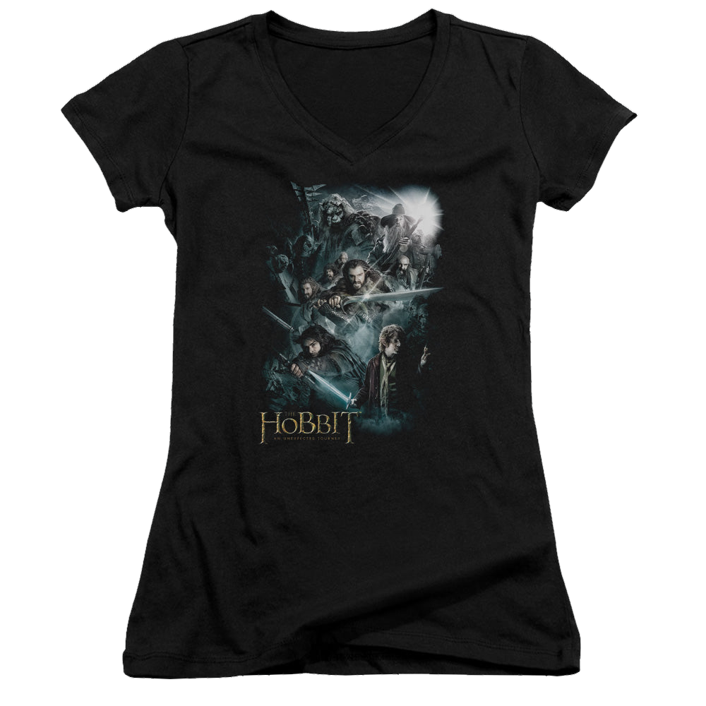 Hobbit Movie Trilogy, The Epic Adventure - Juniors V-Neck T-Shirt Juniors V-Neck T-Shirt The Hobbit